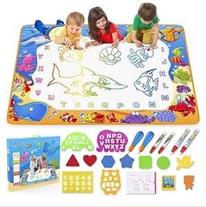 Water doodle mat ocean new